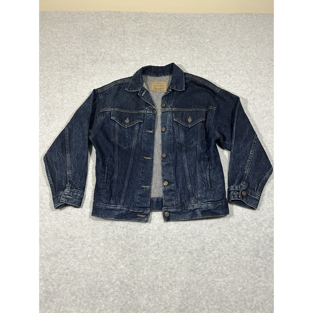 Levis‎ Vintage 70's Blue Denim Trucker Jacket Youth Boys Large 423 Stamp
